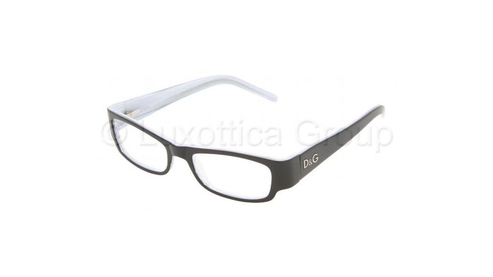 D&amp;G DD1161 SV Prescription Eyeglasses, Black On Ice Striped Demo Lens Frame / 51 mm Prescription Lenses, 827-5117