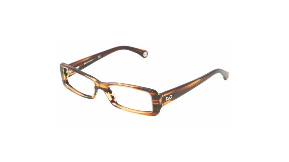 D&G DD 1193 Eyeglasses, Orange Havana Frame w/Non Rx 50 mm Diameter Lenses, 1572 5016