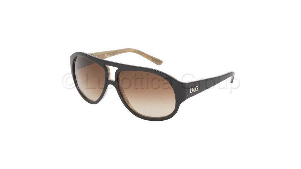 D&amp;G DD 3026 Sunglasses Styles Black On Brown Horn Frame / Brown Gradient Lenses, 869-13-5914