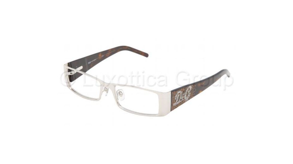 D&amp;G DD 5052B Eyeglasses Styles - Silver Frame w/Non-Rx 50 mm Diameter Lenses, 111-5016