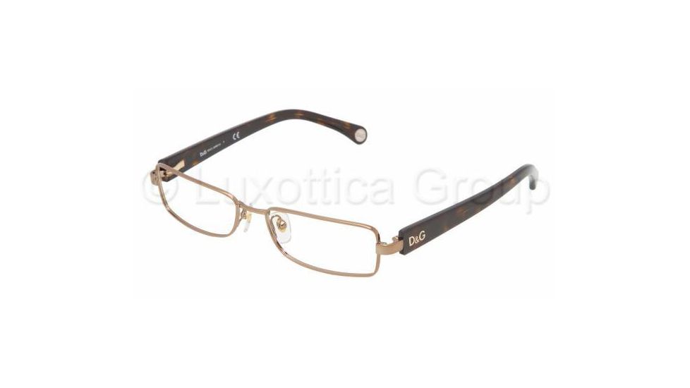 D&amp;G DD 5065 Eyeglasses Styles - Light Gold Frame w/Non-Rx 51 mm Diameter Lenses, 373-5116