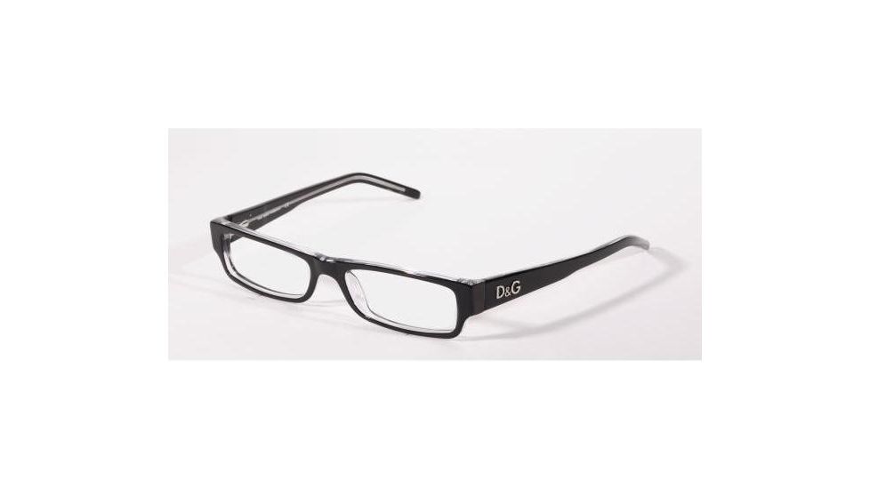 D&G DD1121 Bifocal Eyeglasses Black Top On Clear Frame w/ 52 mm Diameter Lenses, 675-5216