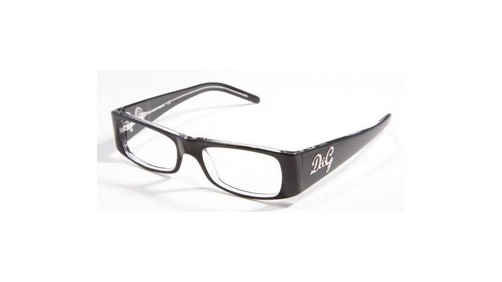 D&amp;G Eyeglass Frames DD1130-675-5117 Black Top On Clear Frame