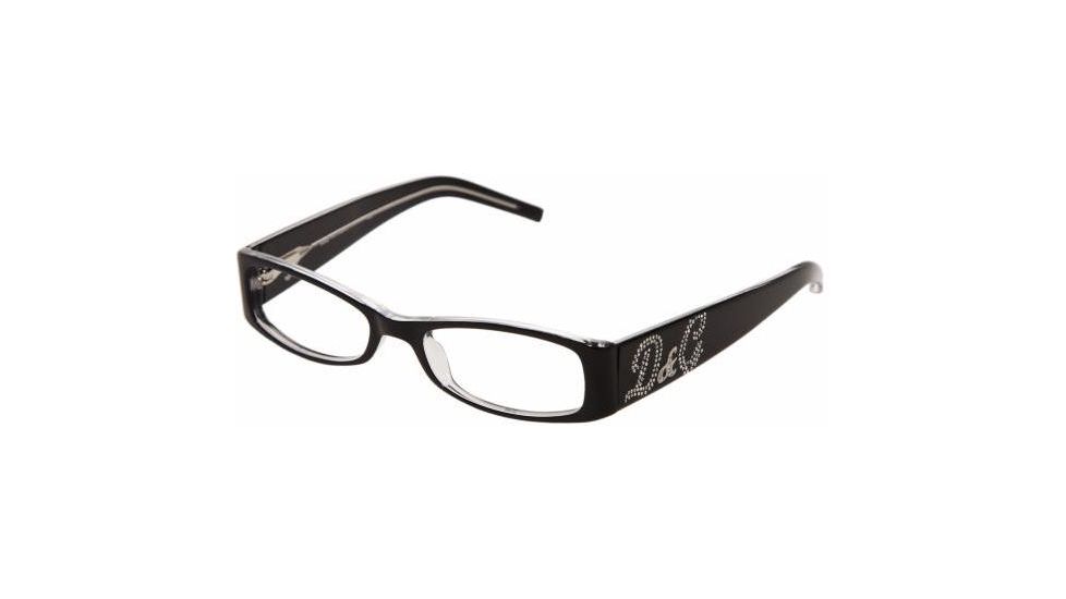 D&amp;G DD1148B SV Prescription Eyeglasses Black Top On Clear Frame / 49 mm Prescription Lenses, 675-4917, Select Frame Color / Lens Diameter Black Top On Clear Frame / 49 mm Prescription Lenses