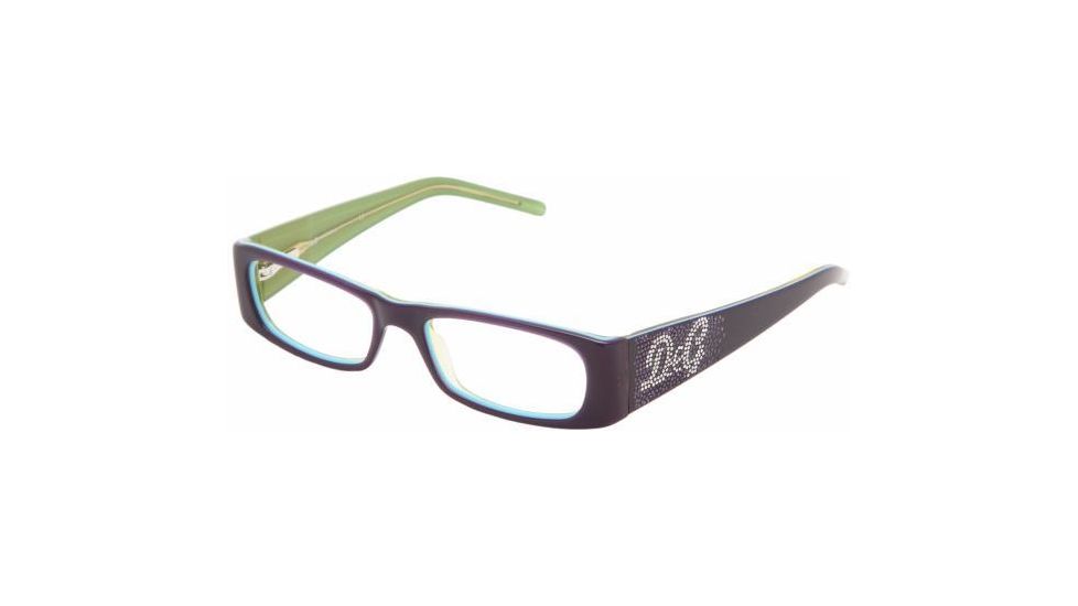 D&amp;G DD1155B Bifocal Eyeglasses - Violet On Green Demo Lens Frame / 52 mm Prescription Lenses, 833-5216