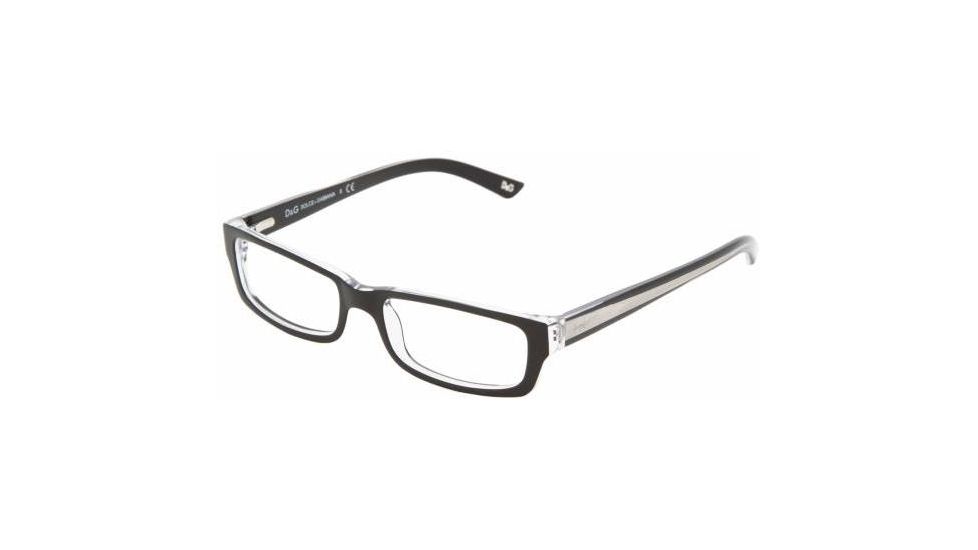 D&amp;G DD1167 SV Prescription Eyeglasses - Black Top On Clear Frame / 51 mm Prescription Lenses, 675-5116