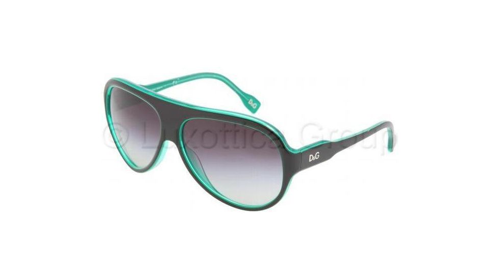 D&G DD3059 Progressive Prescription Sunglasses DD3059-17738G-6114 - Lens Diameter: 61 mm, Frame Color: Black On Green