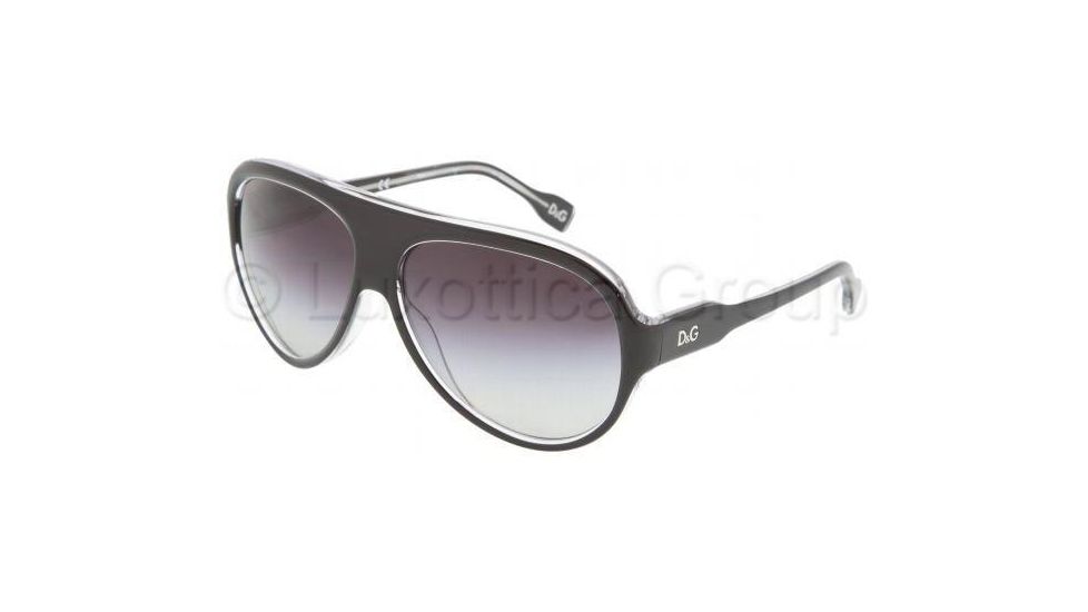 D&G DD3059 Progressive Prescription Sunglasses DD3059-675-8G-6114 - Lens Diameter: 61 mm, Frame Color: Black On Crystal