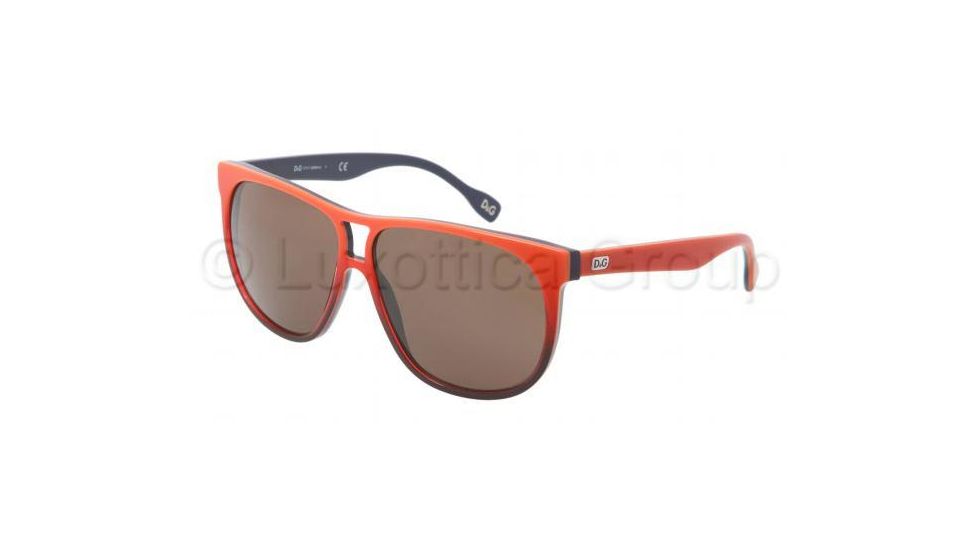 D&amp;G DD3076 Sunglasses 197073-5911 - Orange Gradient on Blue Frame, Brown Lenses