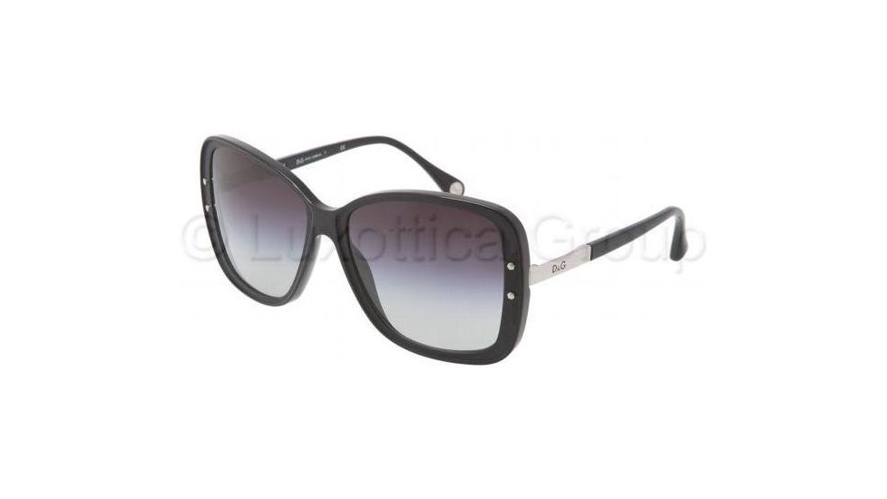 D&amp;G DD3078 Sunglasses 501/8G-5816 - Black Frame, Gray Gradient Lenses