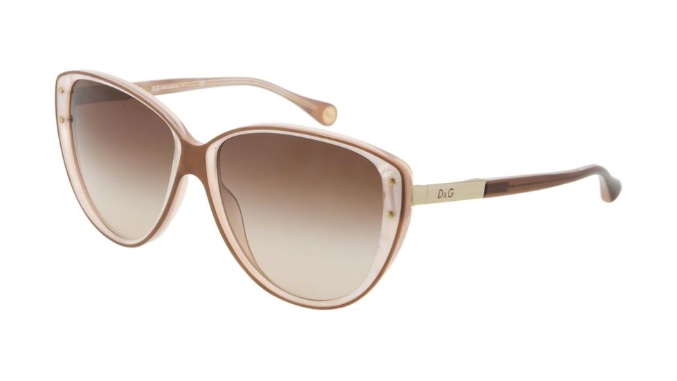 D&G VINTAGE DD3079 Single Vision Prescription Sunglasses DD3079-176513-57 - Lens Diameter 57 mm, Frame Color Brown On Beige