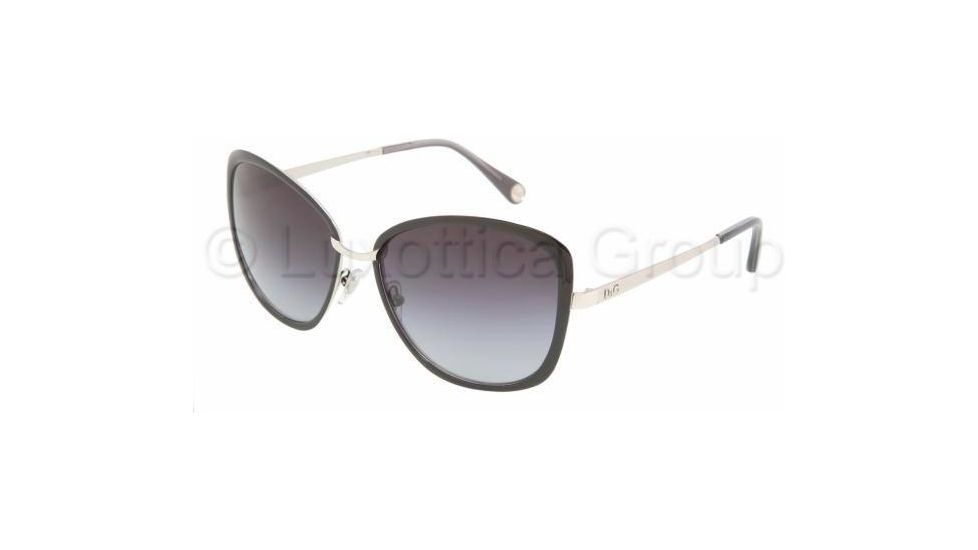 D&amp;G DD6077 Sunglasses 10158G-5816 - Black/Silver Gray Gradient