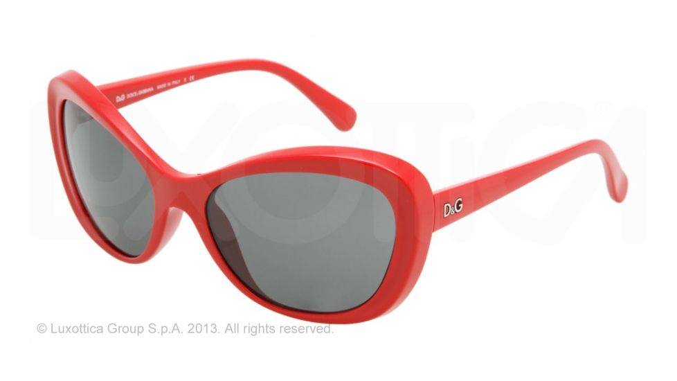 D&amp;G DD8083 Sunglasses 588/87-58 - Red Frame, Gray Lenses
