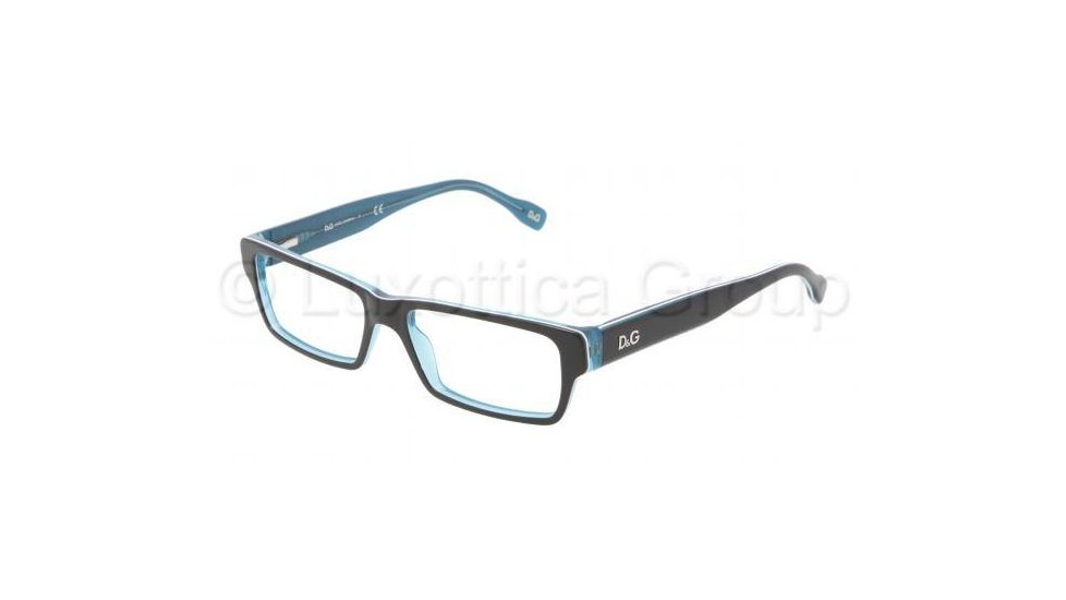 D&amp;G Eyeglasses DD1203 with No-Line Progressive Rx Prescription Lenses 1870-5215 - Black Turquo/White Frame, Demo Lens Lenses