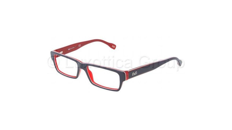 D&amp;G Eyeglasses DD1203 with No-Line Progressive Rx Prescription Lenses 1872-5215 - Blue / Red / White / Red Frame