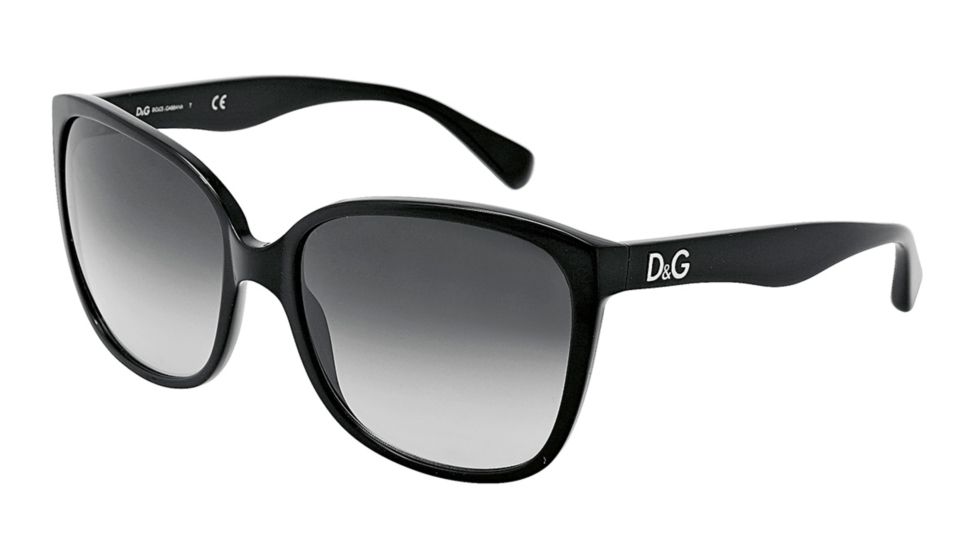 D&amp;G Glitter DD3090 Sunglasses 501/8G-5917 - Black Frame, Gray Gradient Lenses