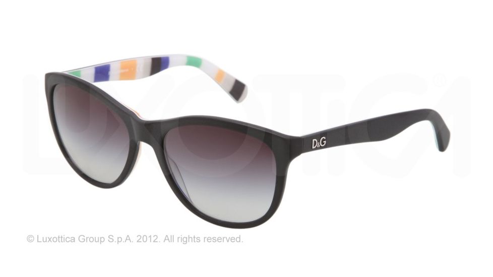 D&amp;G PLAYFUL CHIC DD3091 Sunglasses 27598G-55 - Black/stripes Frame, Gray Gradient Lenses