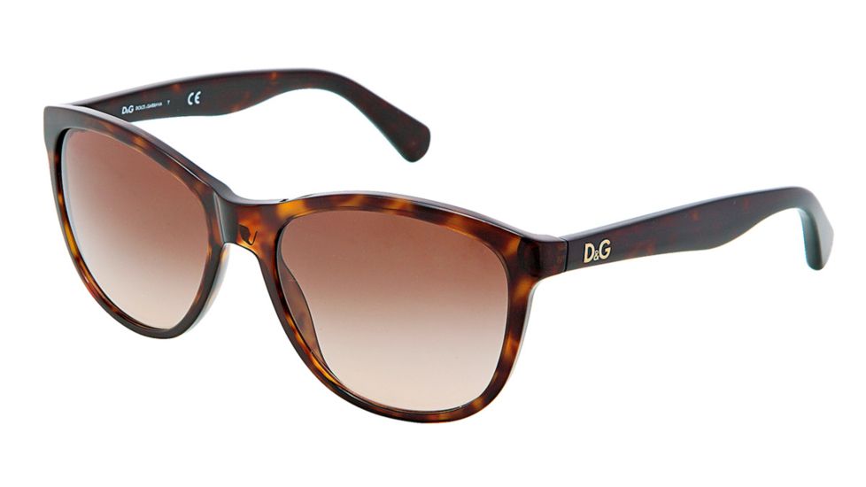 D&amp;G PLAYFUL CHIC DD3091 Sunglasses 502/13-5517 - Havana Frame, Brown Gradient Lenses