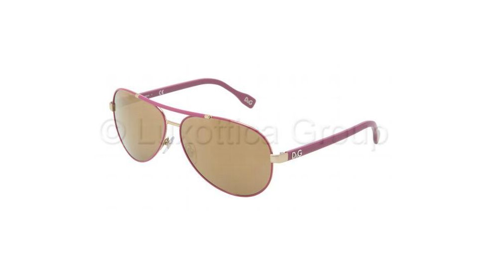 D&amp;G Sunglasses DD6078 1115F9-6112 - Pale Gold Violet Frame, Brown Mirror Bronze Lenses