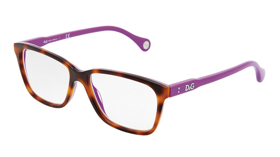 D&amp;G VIBRANT COLOURS DD1238 Eyeglass Frames 2608-5415 - Havana On Violet Frame