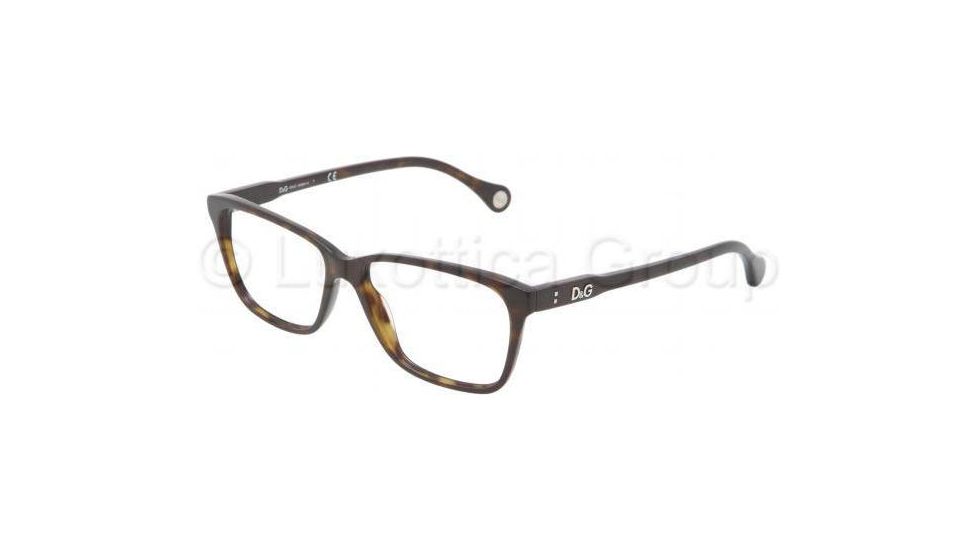 D&G VIBRANT COLOURS DD1238 Single Vision Prescription Eyeglasses 502-5415 - Havana Frame