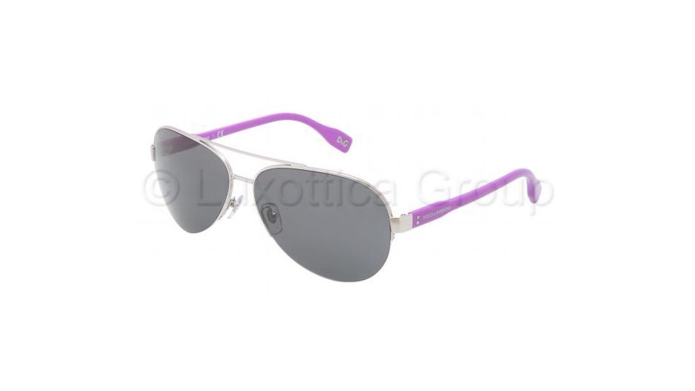 D&amp;G Vibrant colours DD6092 Sunglasses 114487-6114 - Matte Silver Frame, Gray Lenses