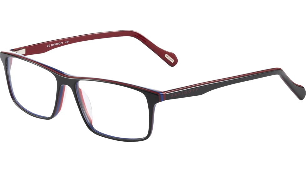 Davidoff 91055 Single Vision Prescription Eyeglasses, Black Frame, 91055-6965SV
