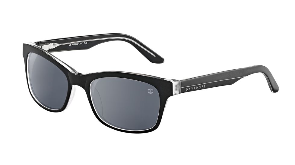 Davidoff 97124 Sunglasses, Black Frame, Grey W/ Silver Mirror Lens-97124-8738