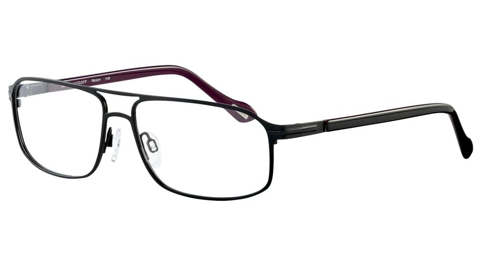 Davidoff 95100 Single Vision Prescription Eyeglasses - Black Frame and Clear Lens 95100-565SV