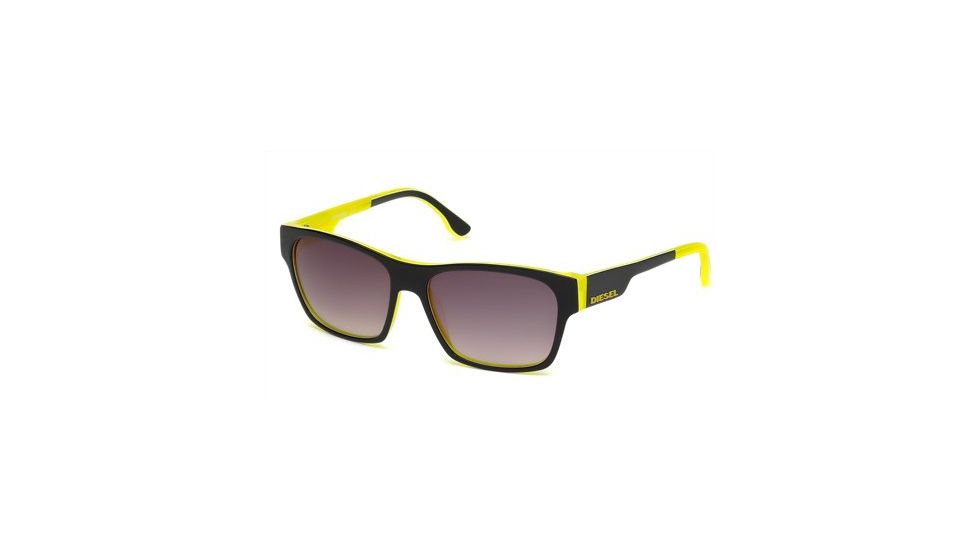 Diesel DL0012 Sunglasses - Black Frame Color, Gradient Smoke Lens Color