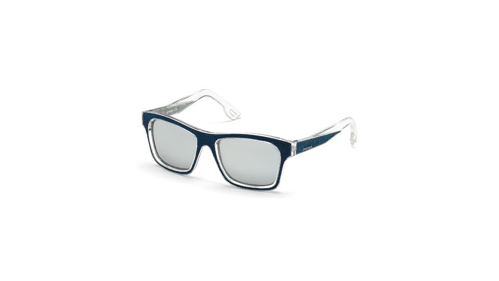 Diesel DL0071 Sunglasses - Crystal Frame Color, Smoke Mirror Lens Color