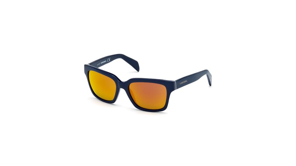 Diesel DL0073 Sunglasses - Blue Frame Color, Smoke Mirror Lens Color