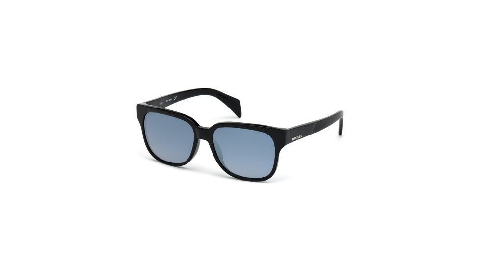 Diesel DL0074 Sunglasses - Shiny Black Frame Color, Gradient Smoke Lens Color