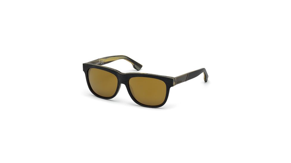 Diesel DL0085 Sunglasses - Black Leopard Frame Color, Brown Mirror Lens Color