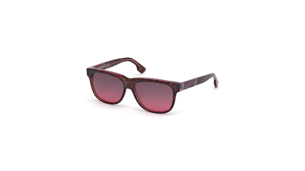 Diesel DL0085 Sunglasses - Coloured Havana Frame Color, Gradient Smoke Lens Color