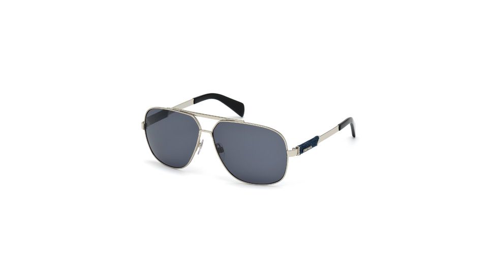 Diesel DL0088 Sunglasses - Shiny Light Ruthenium Frame Color, Smoke Lens Color