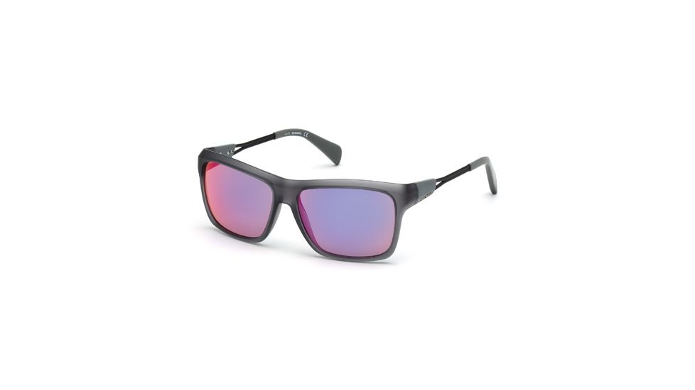 Diesel DL0091 Sunglasses - Grey Frame Color, Smoke Mirror Lens Color