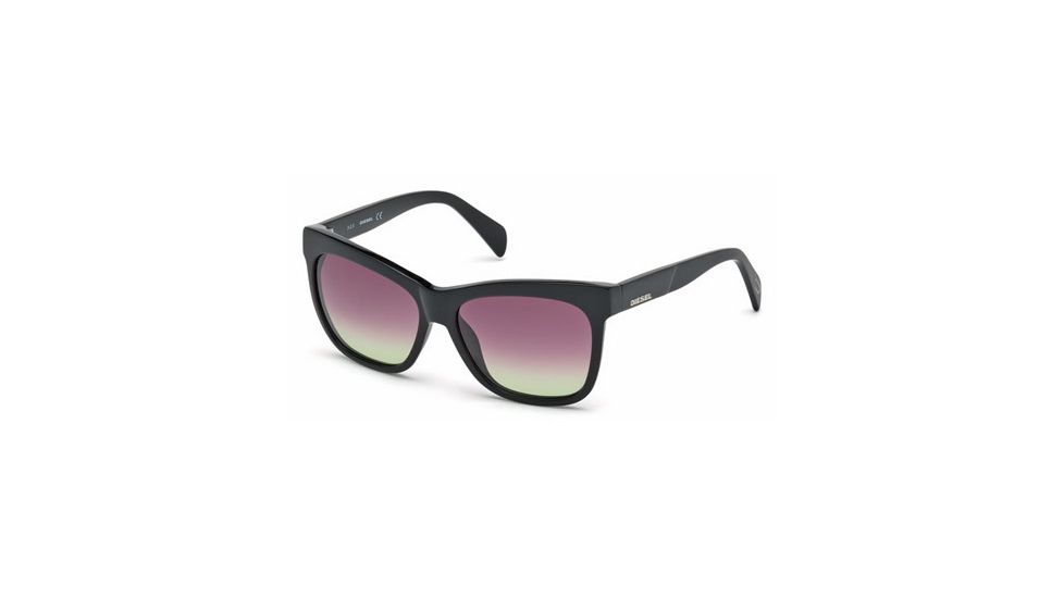 Diesel DL0101 Sunglasses - Shiny Black Frame Color, Gradient/Mirror Violet Lens Color