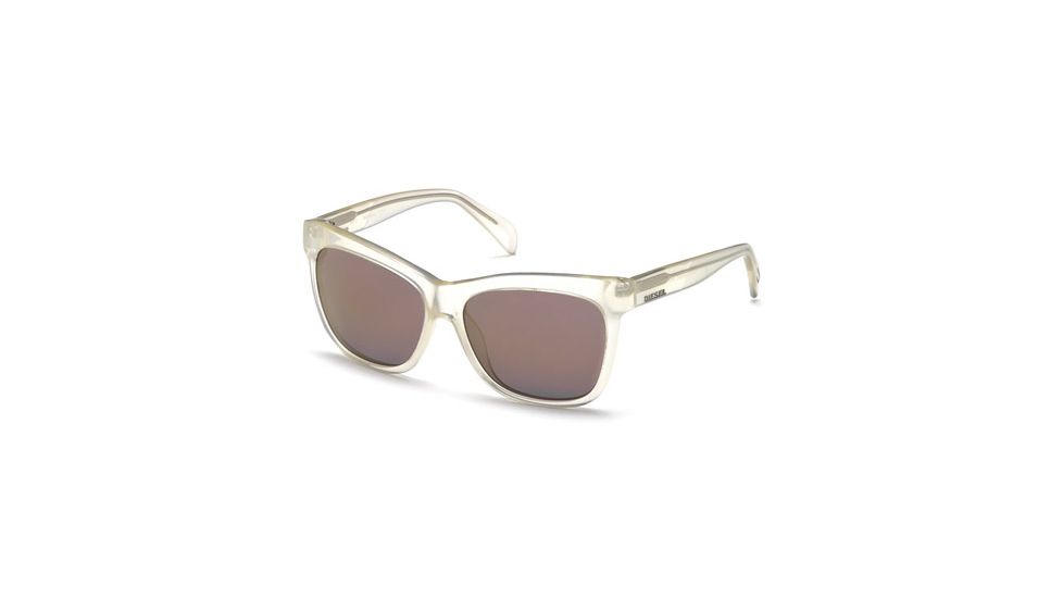 Diesel DL0101 Sunglasses - White Frame Color, Smoke Mirror Lens Color