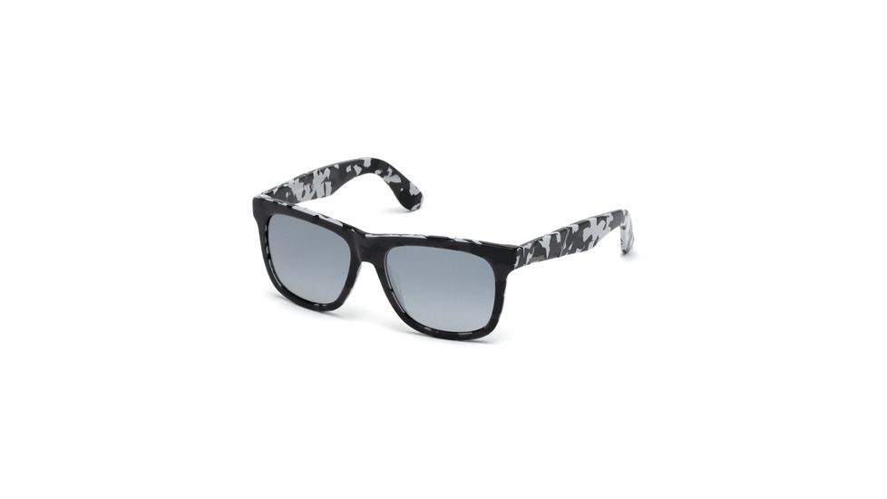 Diesel DL0116 Sunglasses - Black Frame Color, Smoke Mirror Lens Color