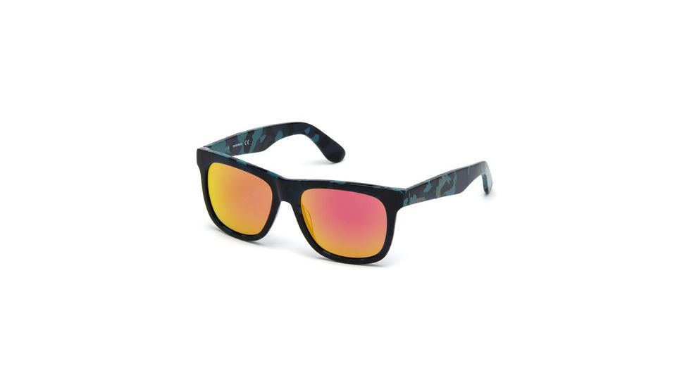 Diesel DL0116 Sunglasses - Blue Frame Color, Roviex Mirror Lens Color