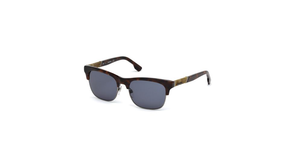 Diesel DL0118 Sunglasses - Dark Havana Frame Color, Blue Lens Color