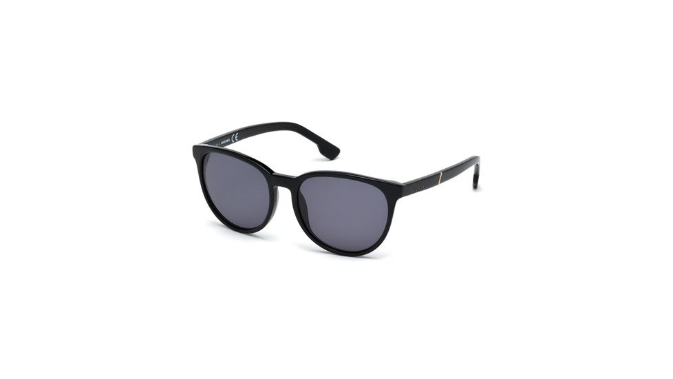 Diesel DL0123 Sunglasses - Shiny Black Frame Color, Green Lens Color
