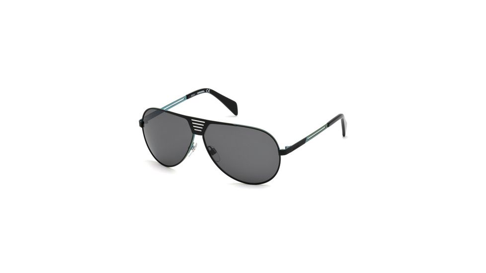 Diesel DL0134 Sunglasses - Matte Black Frame Color, Smoke Lens Color