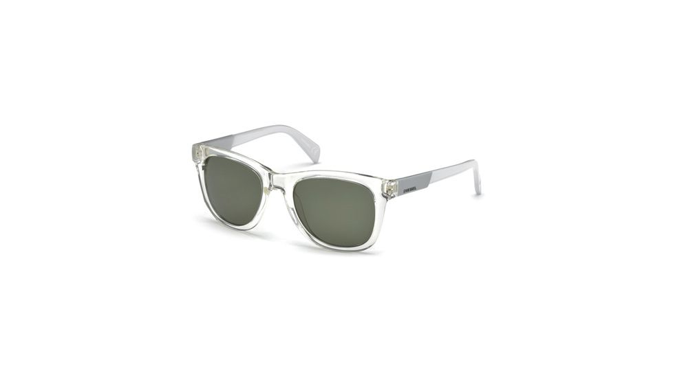Diesel DL0135 Sunglasses - Crystal Frame Color, Green Lens Color