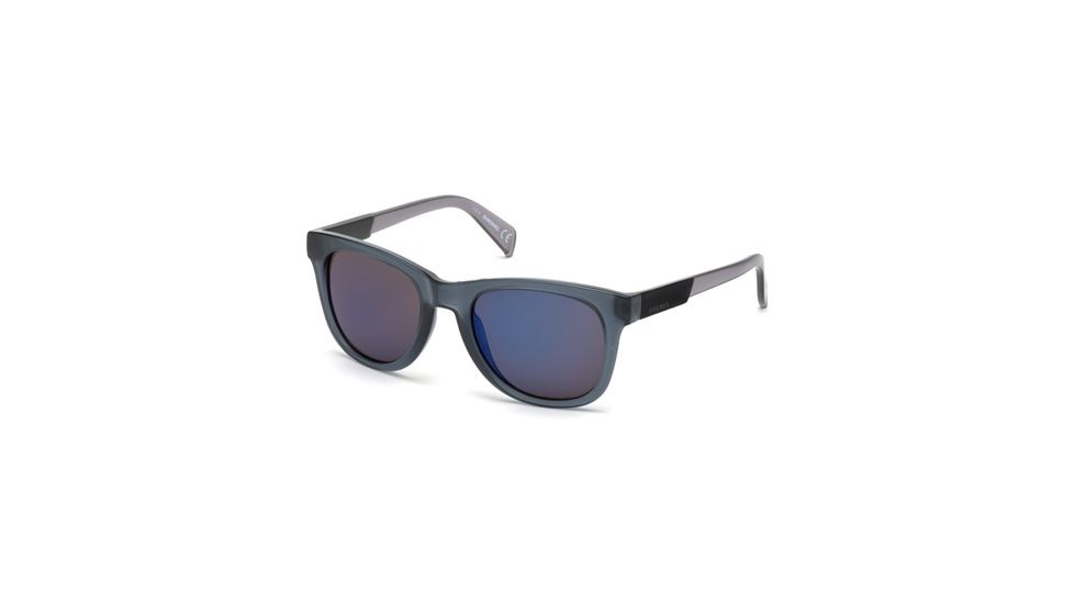 Diesel DL0135 Sunglasses - Grey Frame Color, Blue Mirror Lens Color