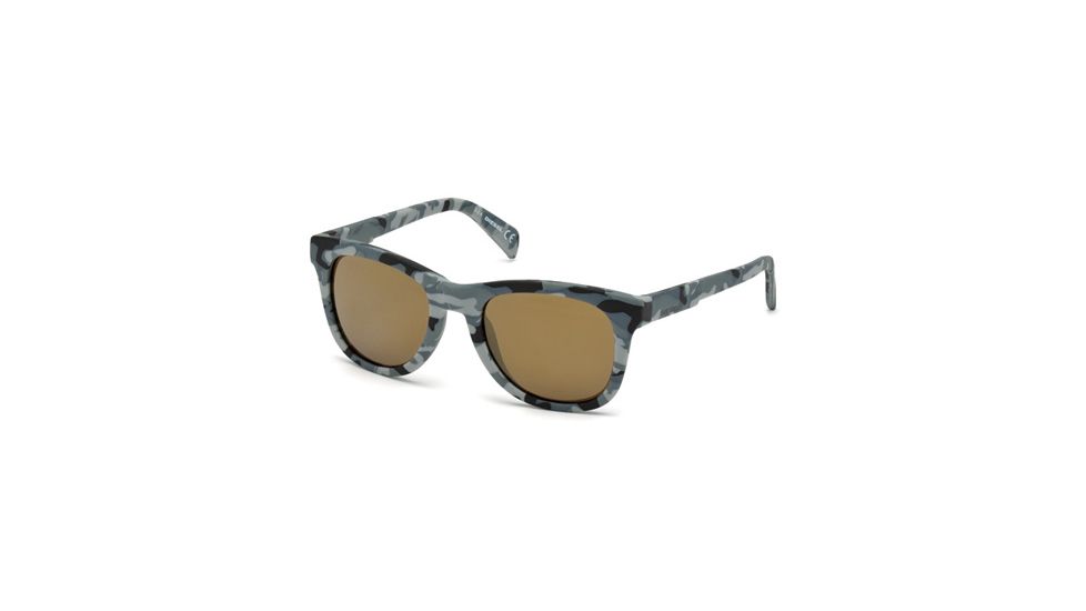 Diesel DL0135 Sunglasses - Grey Frame Color, Brown Mirror Lens Color
