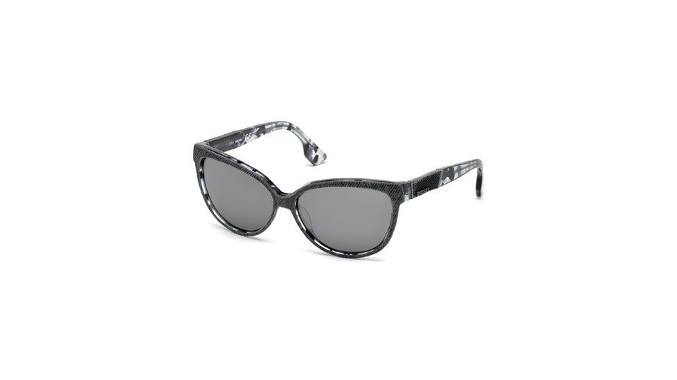 Diesel DL0139 Sunglasses - Coloured Havana Frame Color, Smoke Mirror Lens Color
