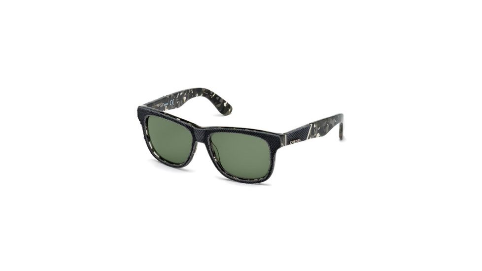 Diesel DL0140 Sunglasses - Havana Frame Color, Green Lens Color