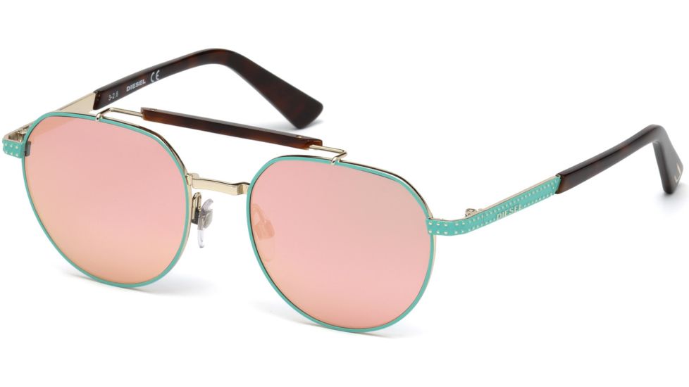 Diesel DL0239 Eyewear - Unisex - Sunglasses - Light Green Frame Color, Gradient Lens Color